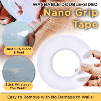 Imported Washable Reusable Nano Double Sided Transparent Tape for firm grip and Long Lasting Stickiness