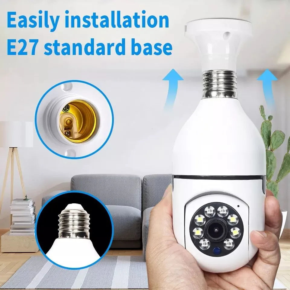 Light Bulb Wi-Fi Security Camera with 1080P HD Quality and Full-Color Night Vision for Monitor Your Home and Office every time